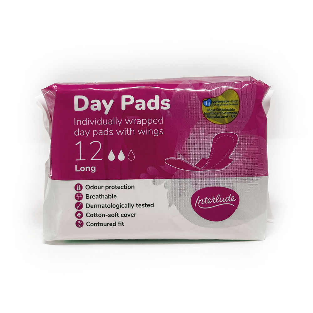 Interlude Ultra Day Sanitary Pads Long with Wings Pack 12 (Pack of 12)