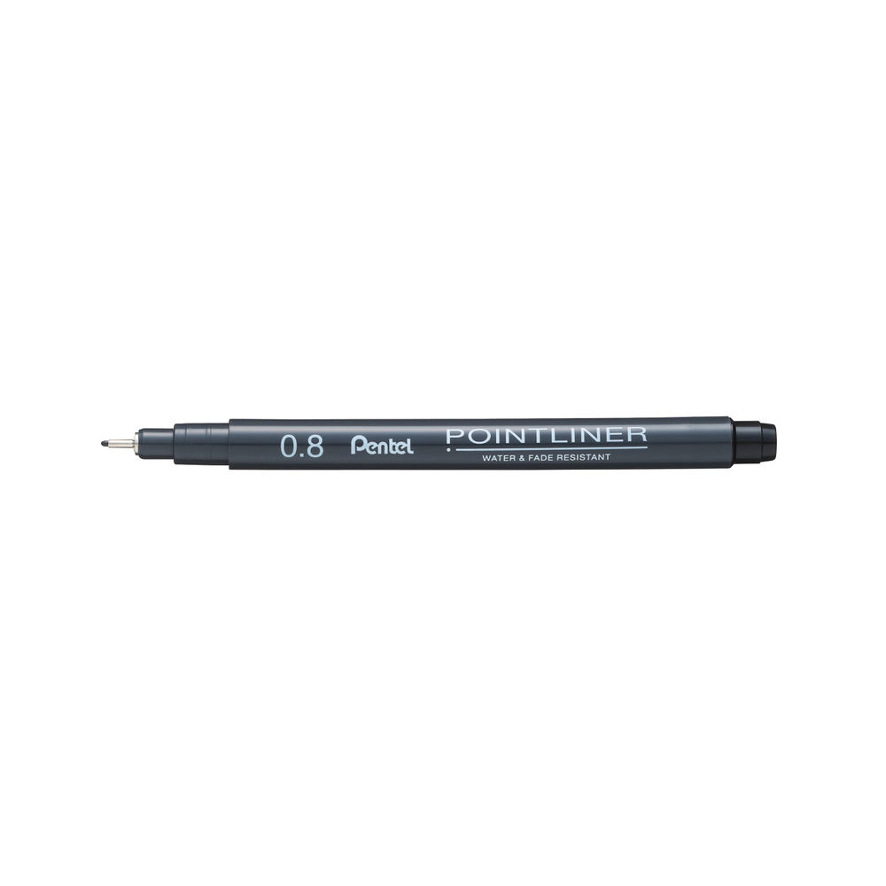 Pentel Pointliner Pigment Liner 0.8mm Black (Pack of 12) S20P-8A