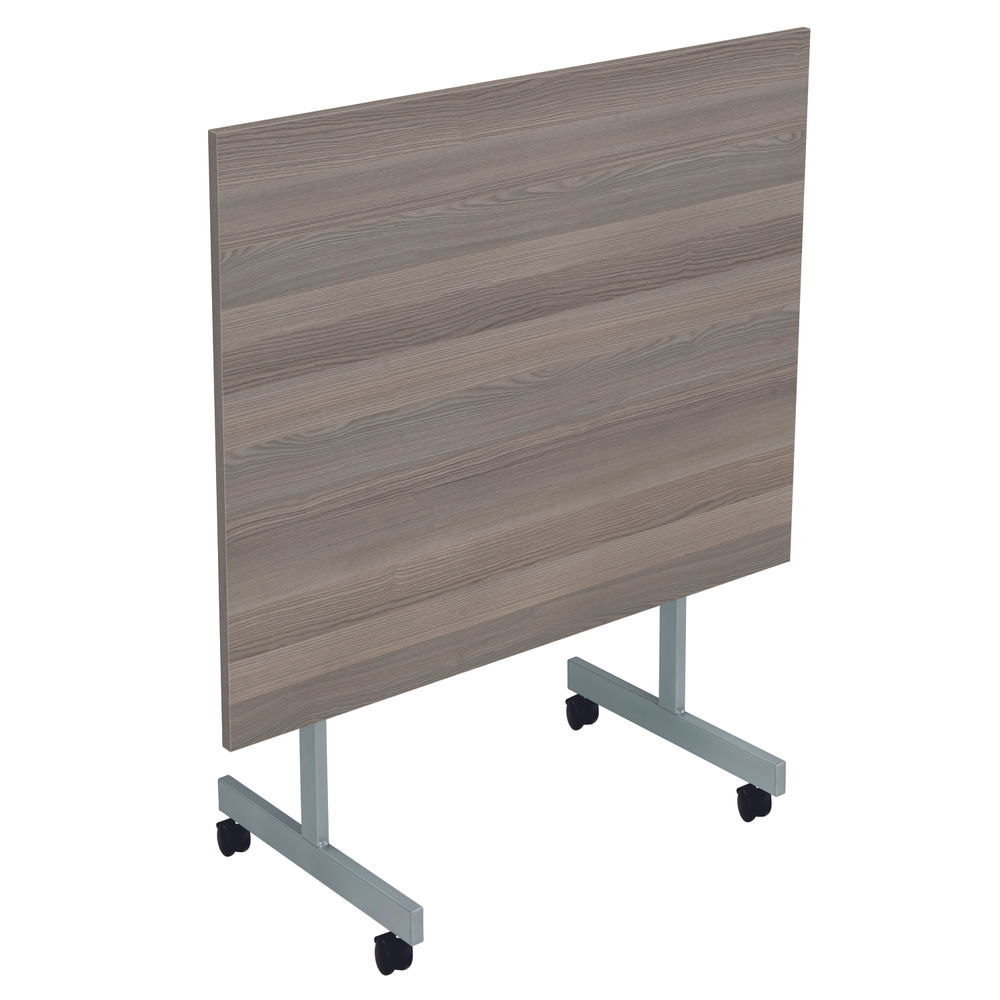 Jemini 1200x800mm Grey Oak/Silver Rectangular Tilting Table