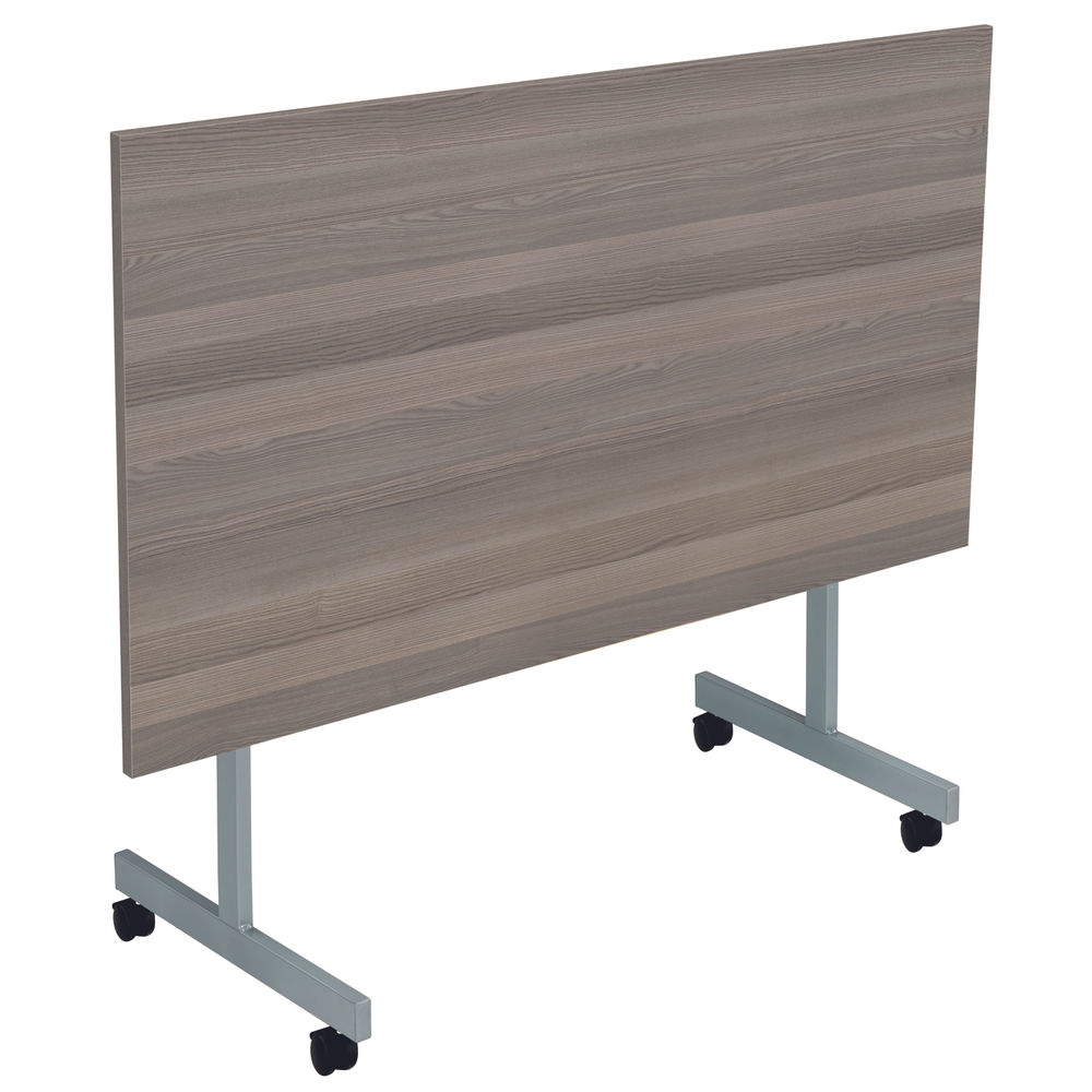 Jemini 1600x700mm Grey Oak/Silver Rectangular Tilting Table