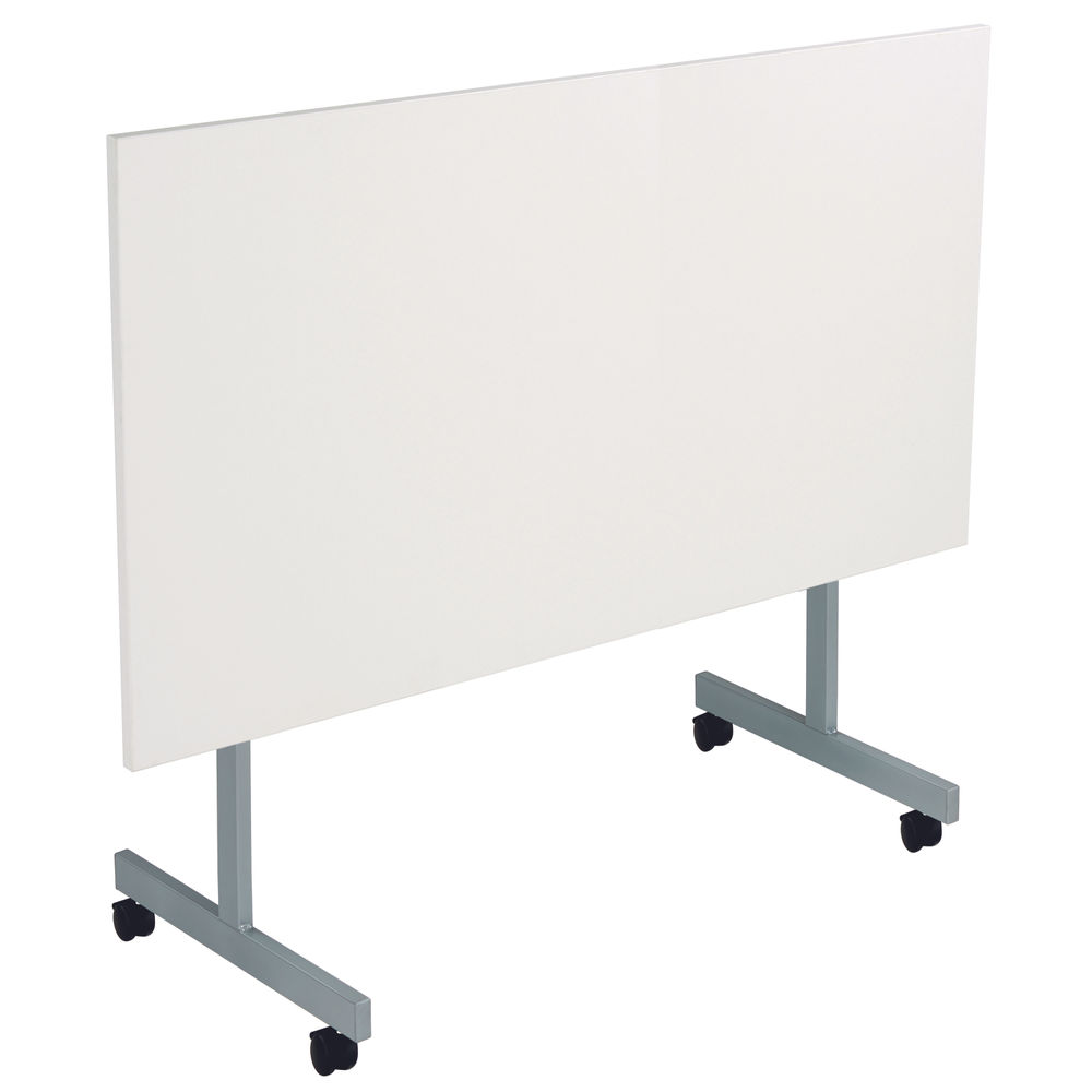 Jemini 1800x800mm White/Silver Rectangular Tilting Table