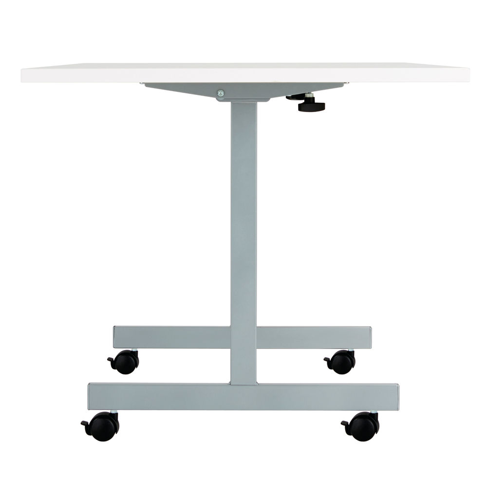 Jemini 1800x800mm White/Silver Rectangular Tilting Table