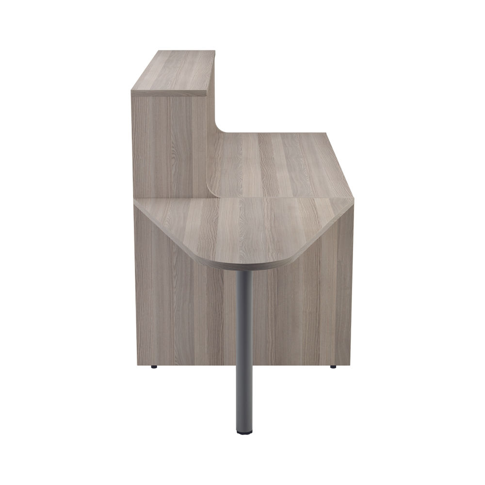 Jemini 1400x800mm Grey Oak Reception Unit with Extension