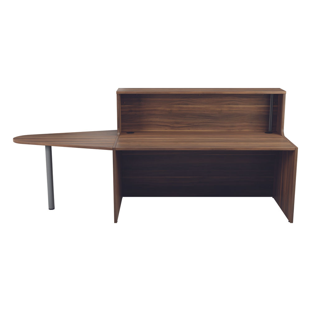 Jemini 1600x800mm Dark Walnut Reception Unit with Extension