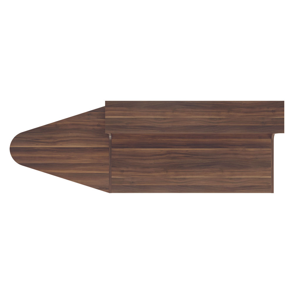 Jemini 1600x800mm Dark Walnut Reception Unit with Extension