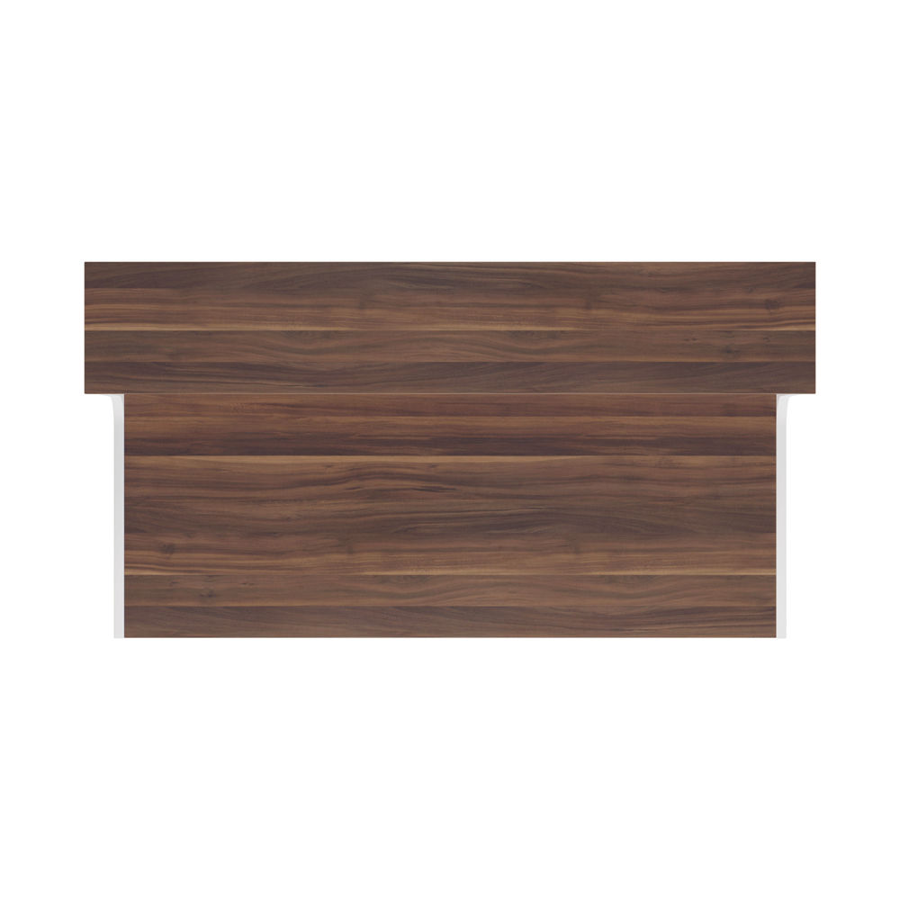 Jemini 1400x800mm Dark Walnut/White Reception Unit