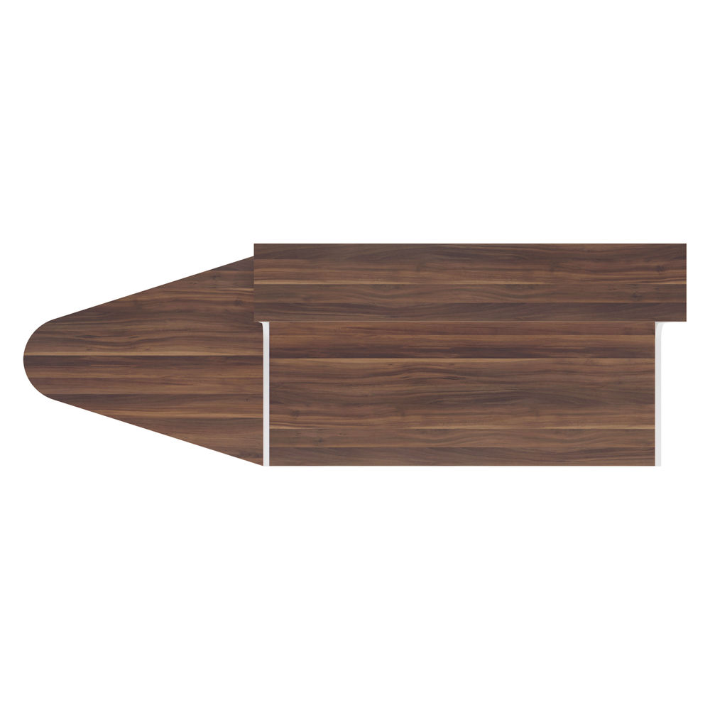 Jemini 1400x800mm Dark Walnut/White Reception Unit with Extension