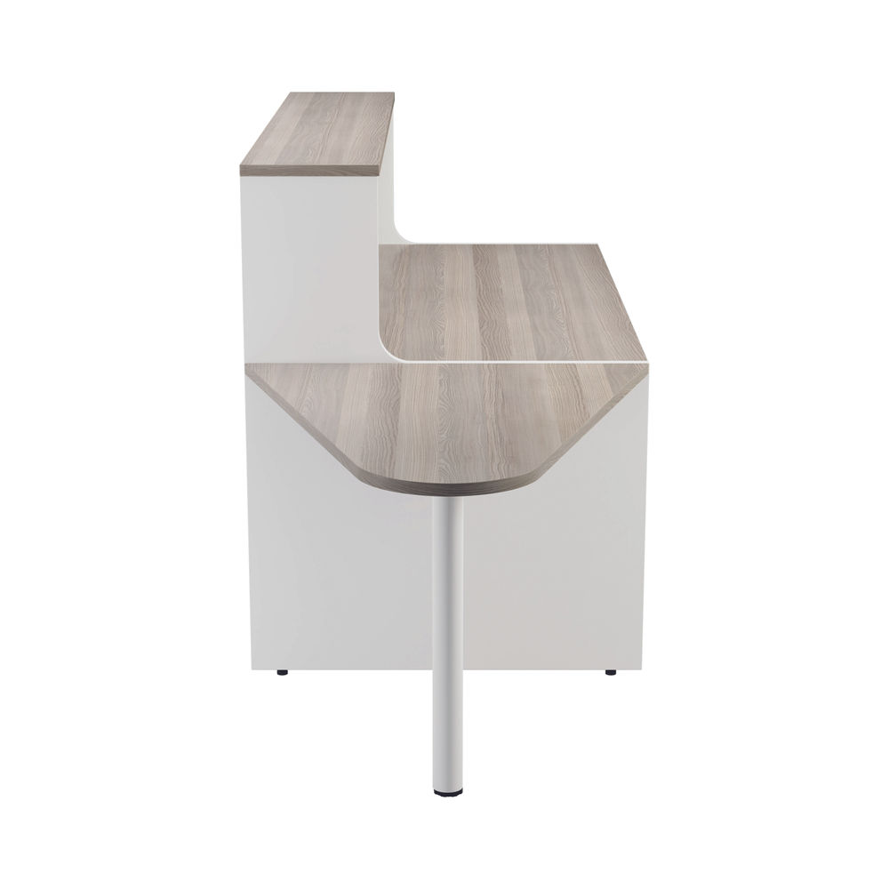 Jemini 1400x800mm Grey Oak/White Reception Unit with Extension