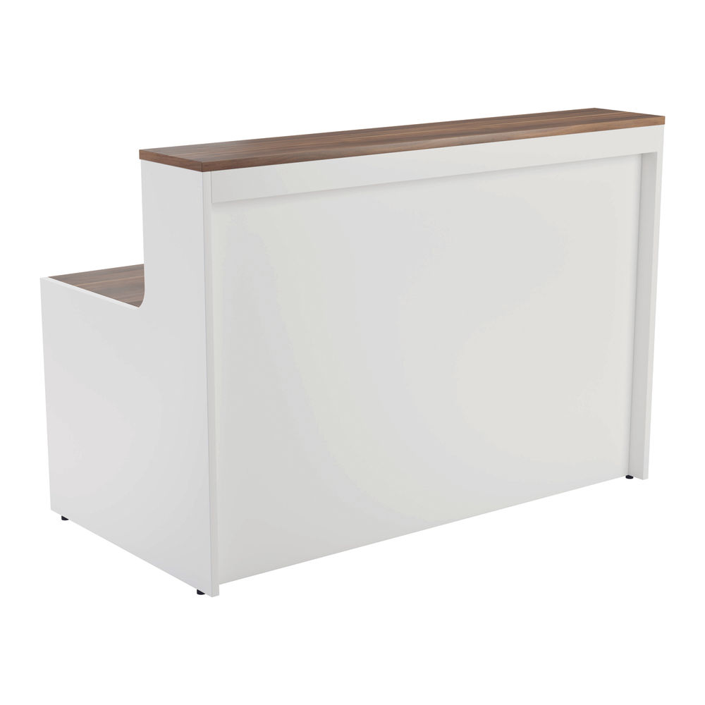 Jemini 1600x800mm Dark Walnut/White Reception Unit