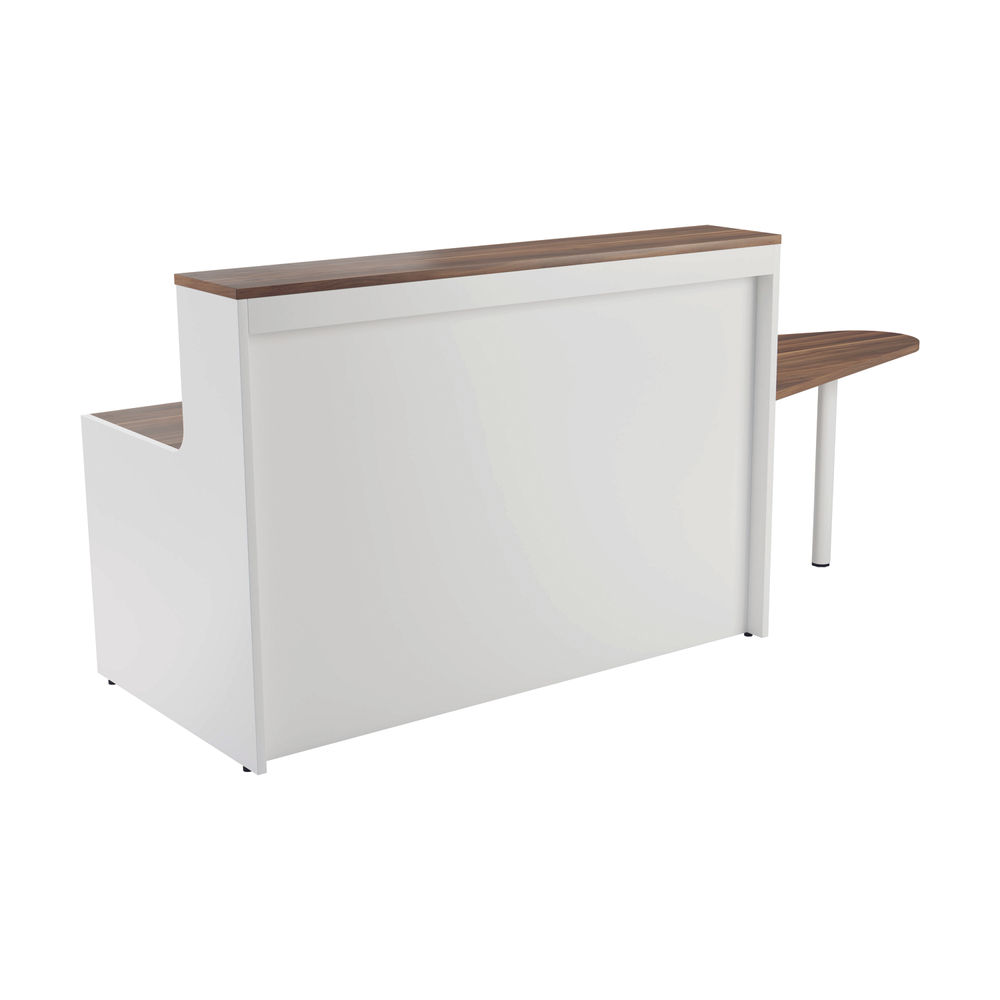 Jemini 1600x800mm Dark Walnut/White Reception Unit with Extension