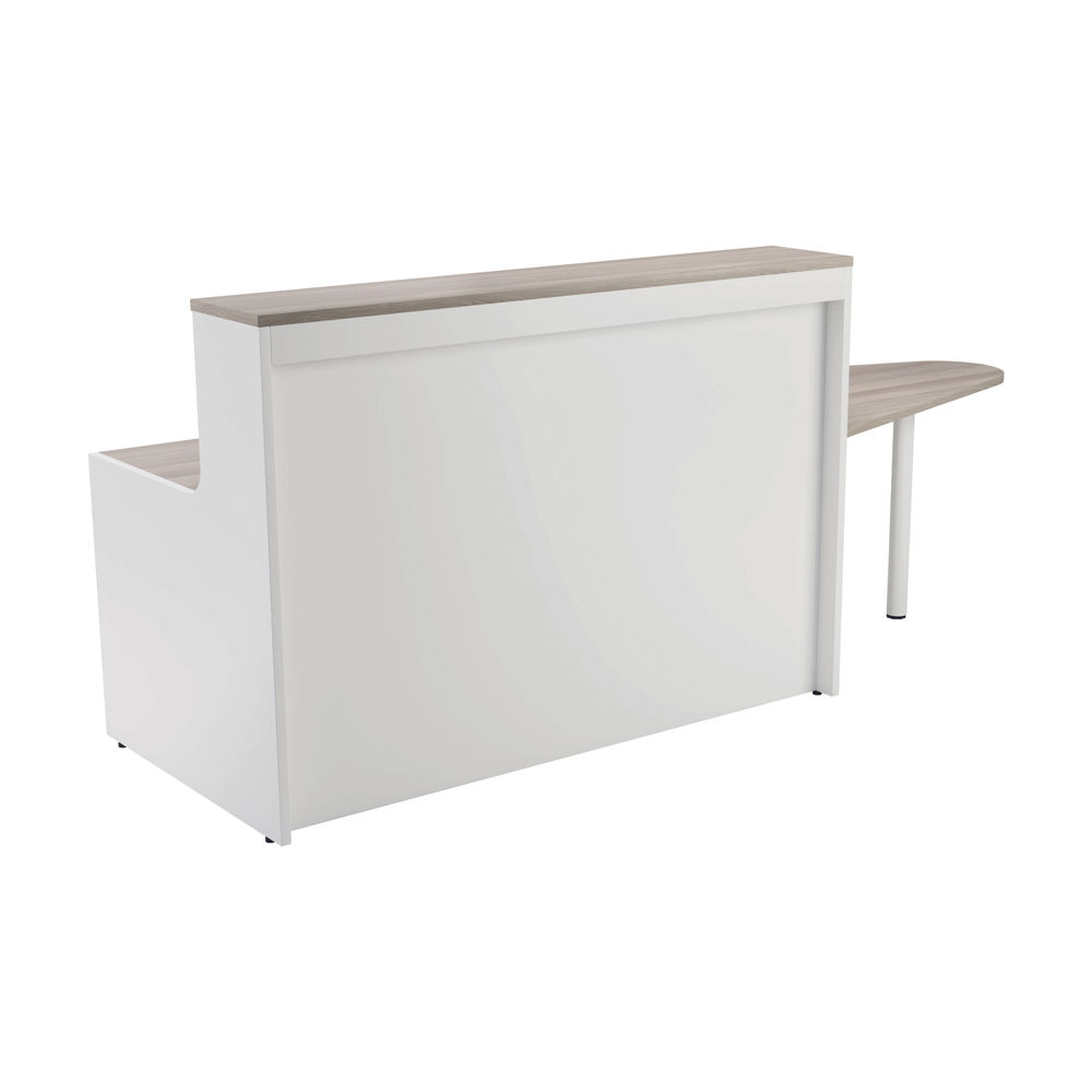 Jemini 1600x800mm Grey Oak/White Reception Unit with Extension