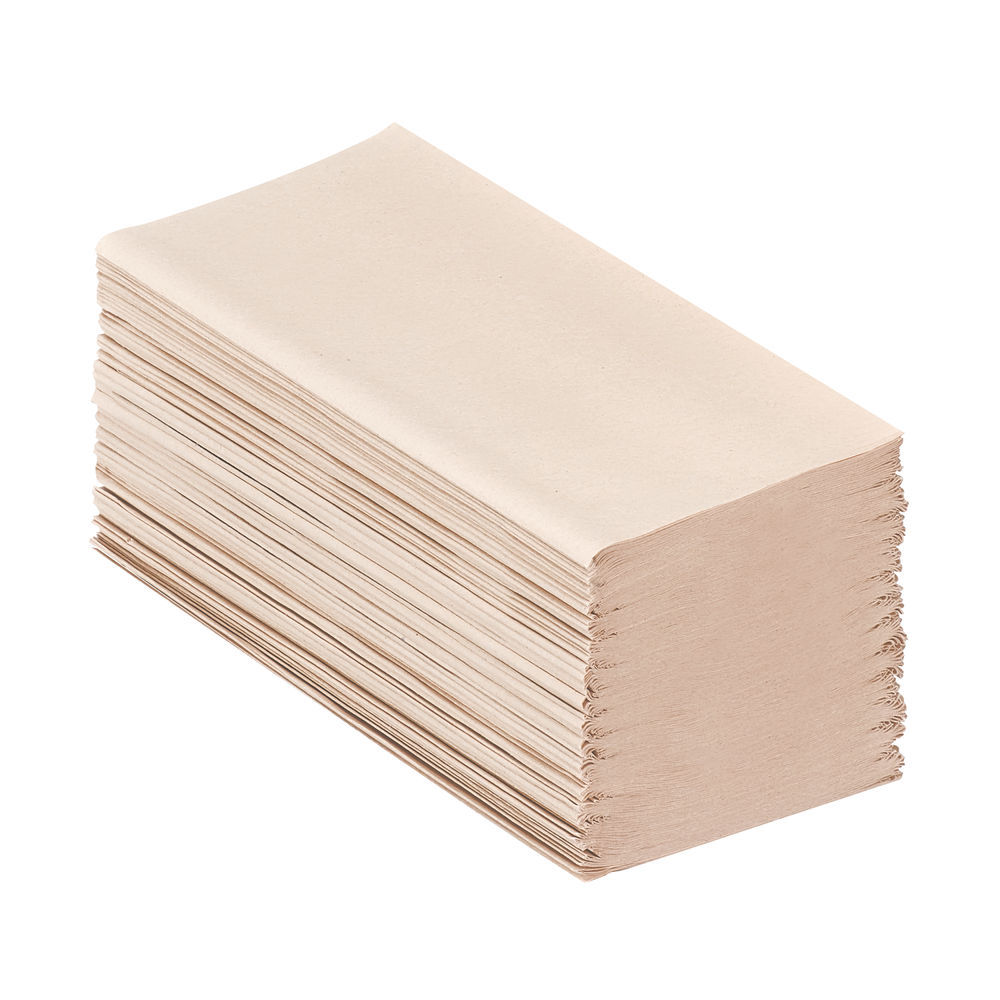 Hostess Natura Hand Towels 1Ply Interfold Natural (Pack of 12)