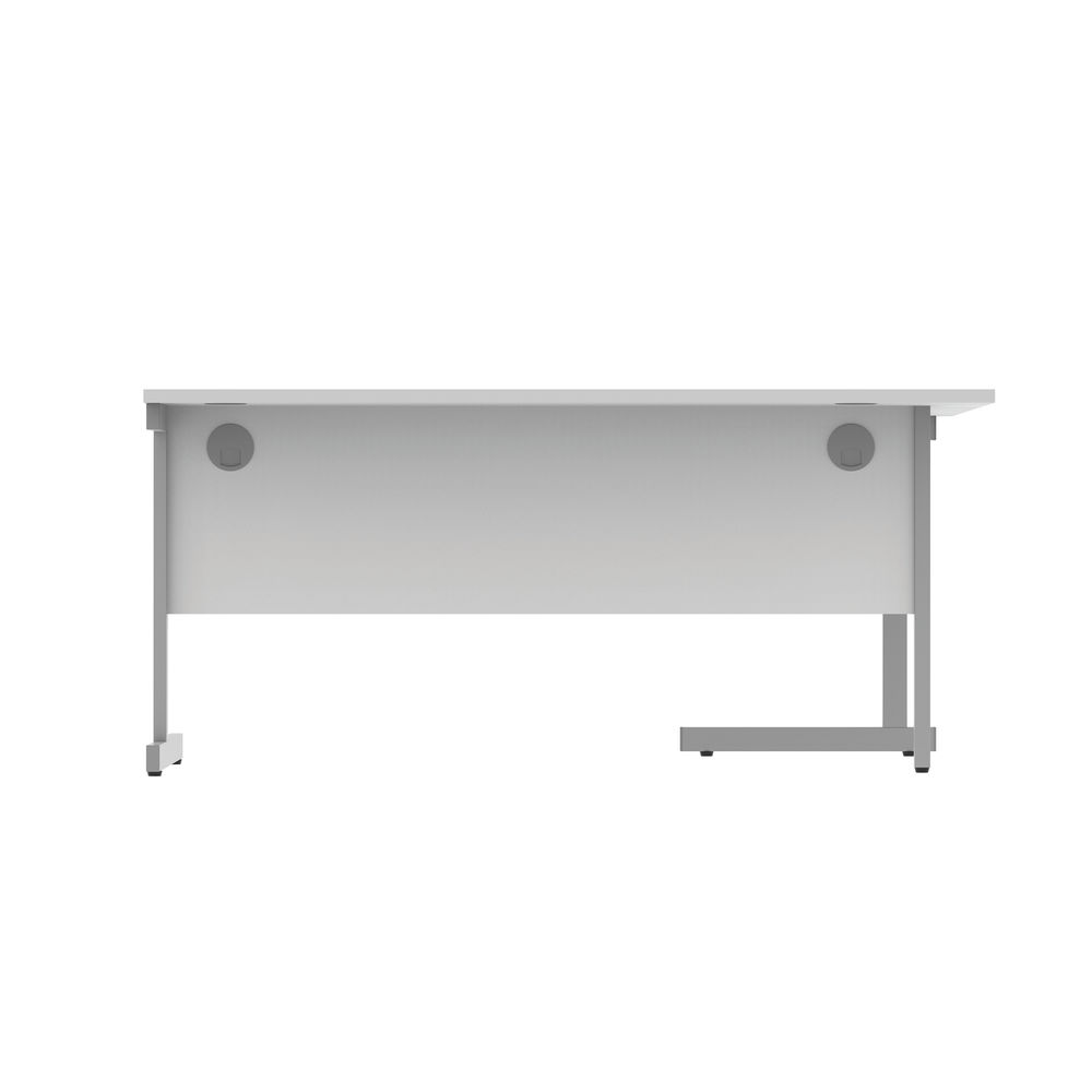 Astin Radial Left Hand SU Cantilever Desk 1600x1200x730mm Arctic White/Silver