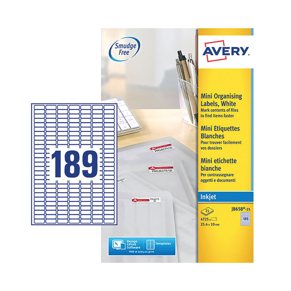 Avery White Mini Organising Label (Pack of 4725)