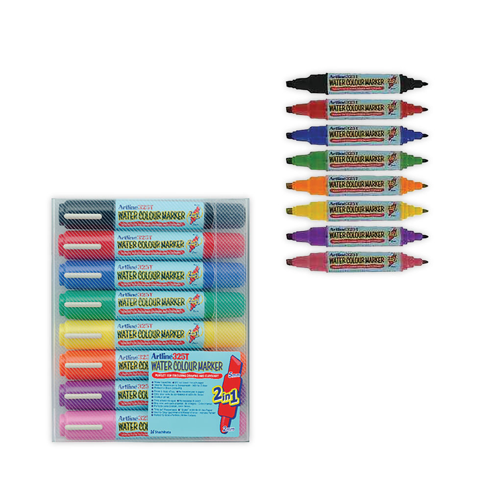 Artline Assorted 2-in-1 Flipchart Markers (Pack of 8)