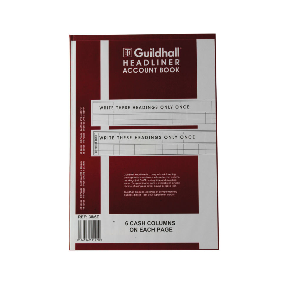 Guildhall Account Book 6 Cash Column/Page OEM: 1147