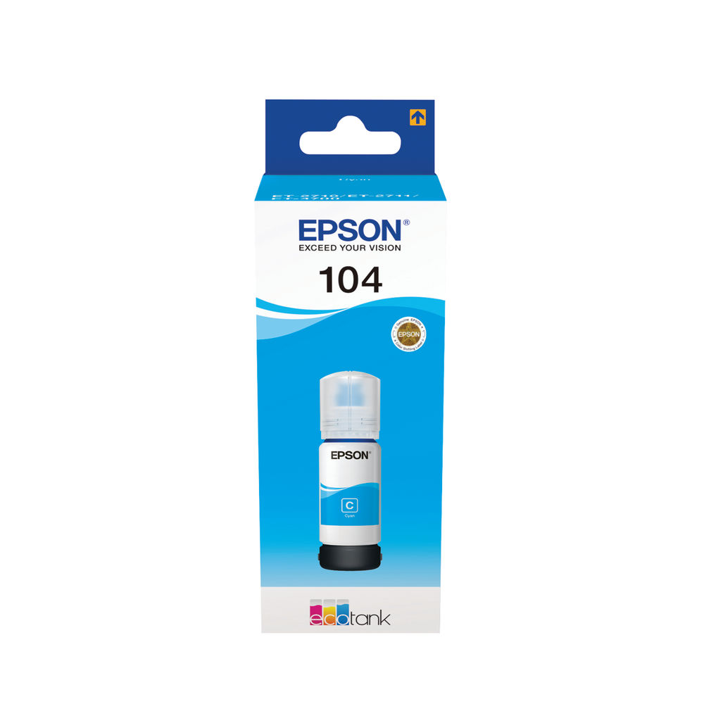 Epson 104 Ink Bottle EcoTank Cyan C13T00P240