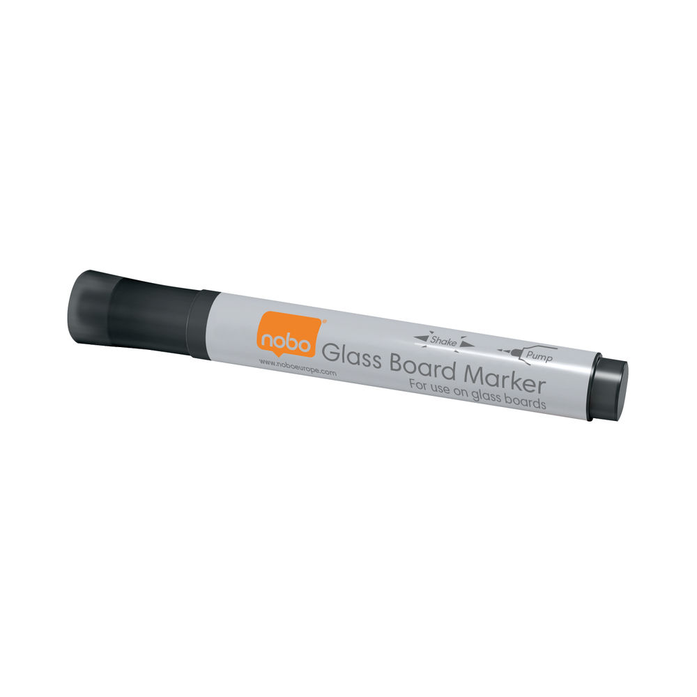 Nobo Glass Black Whiteboard Markers (Pack of 4) 1905322