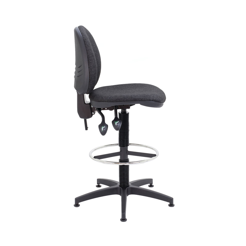 Arista Black Fixed Foot Rest Draughtsman Chair