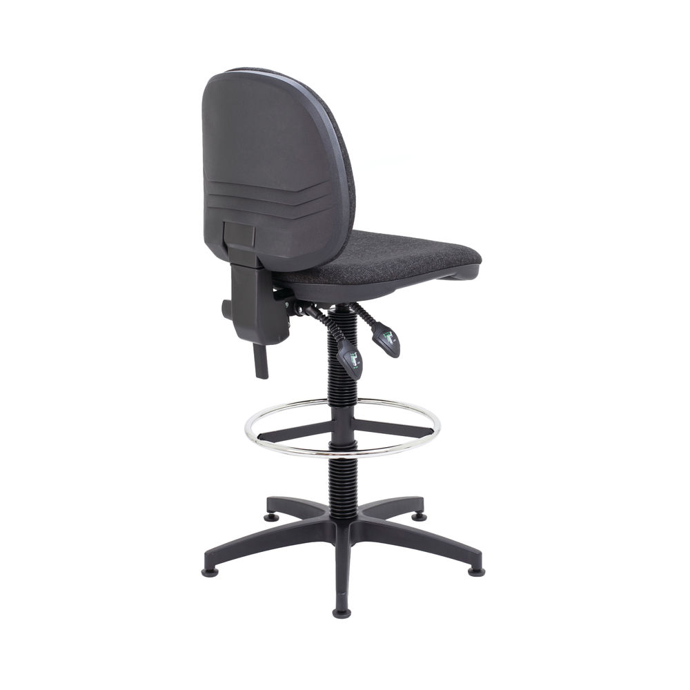 Arista Black Fixed Foot Rest Draughtsman Chair