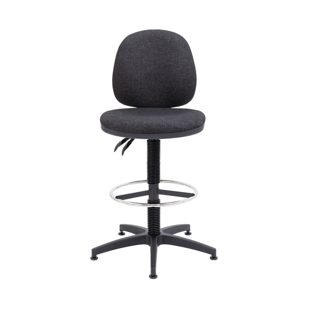 Arista Black Fixed Foot Rest Draughtsman Chair