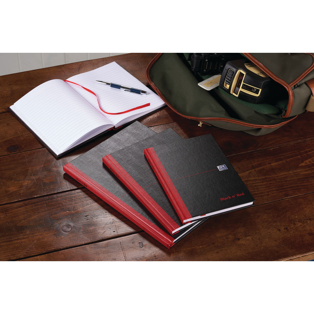 Black n' Red B5 Ruled Casebound Hardback Notebook (Pack of 5)