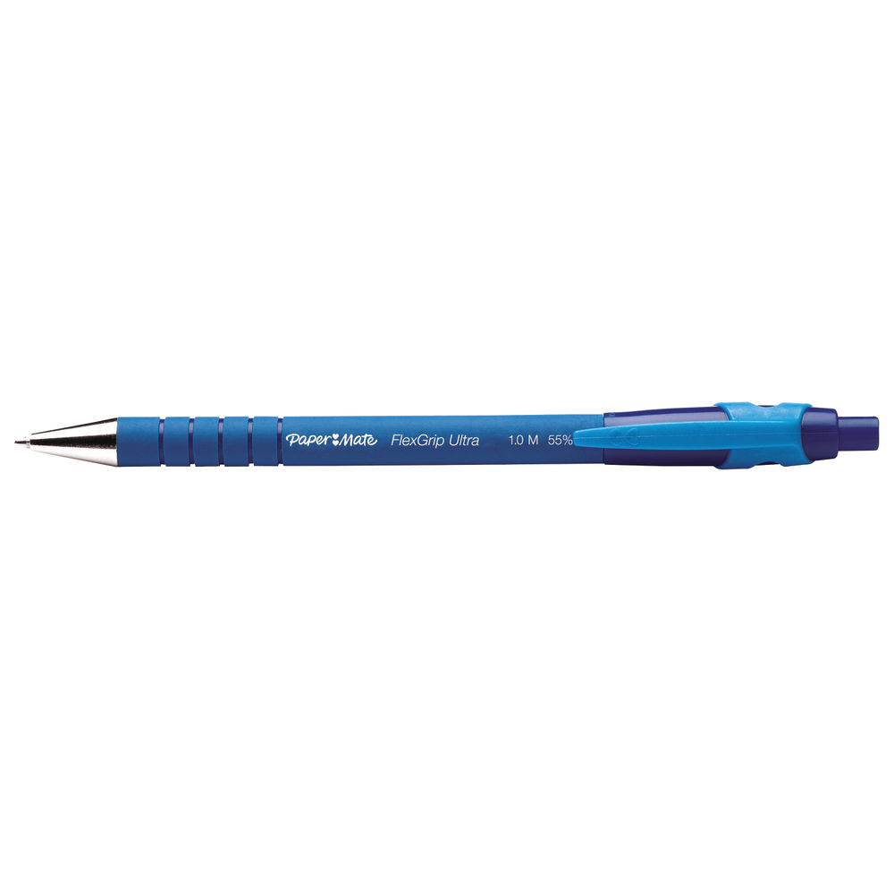 Paper Mate Blue Flexgrip Ultra Retract Ballpoints (Pack of 12)