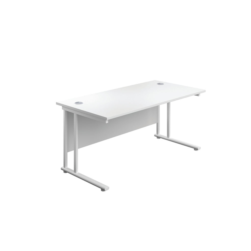 Jemini Rectangular Cantilever Desk 1800x800x730mm White/White KF807254