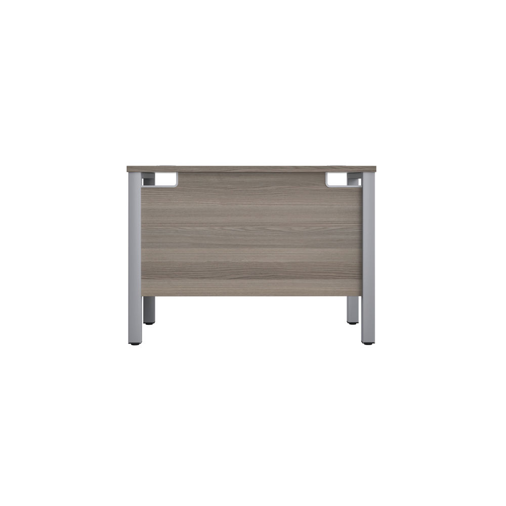 Jemini 1000x600mm Grey Oak/Silver Goal Post Rectangular Desk