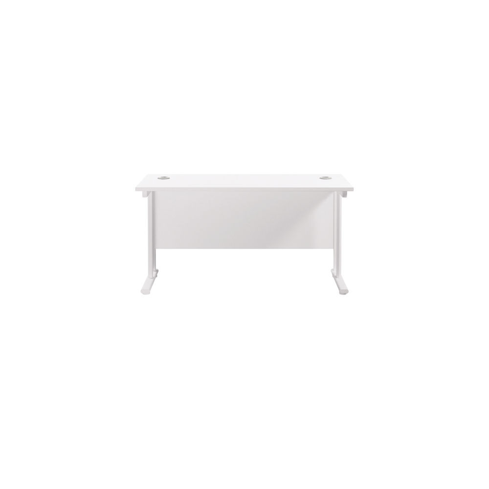 Jemini 1200x600mm White/White Cantilever Rectangular Desk