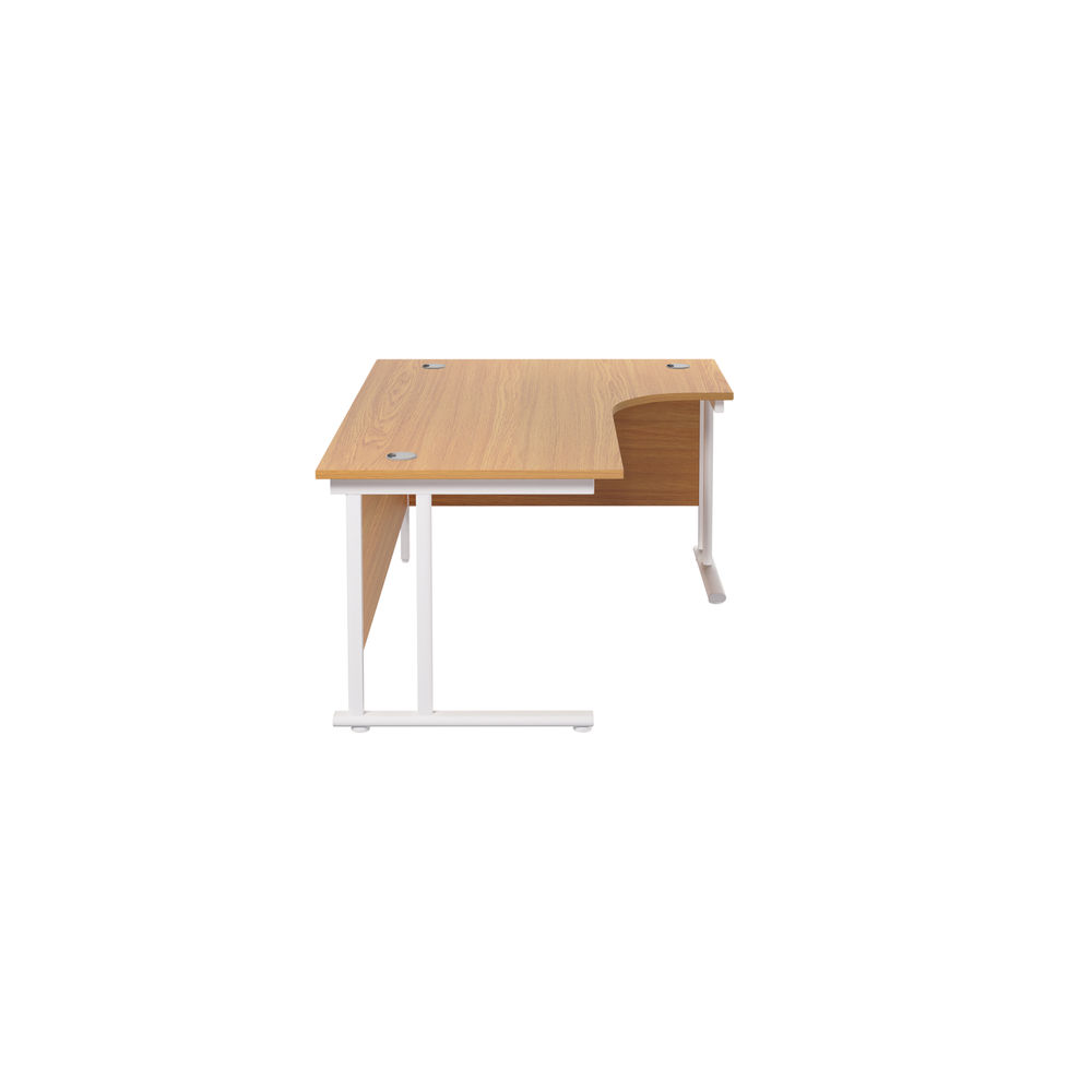 Jemini Nova Oak/White Cantilever Right Hand Radial Desk