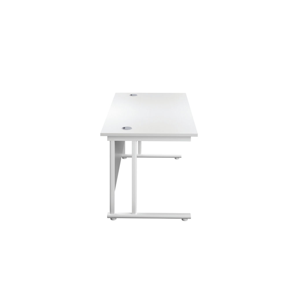 Jemini 1800x800mm White/White Cantilever Rectangular Desk