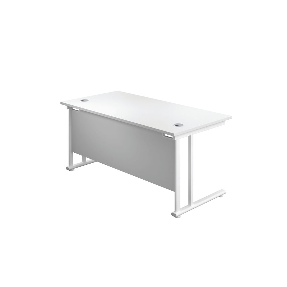 Jemini 1800x800mm White/White Cantilever Rectangular Desk