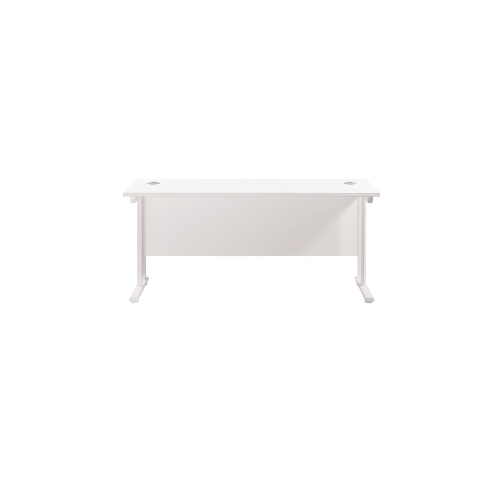 Jemini 1600x600mm White/White Cantilever Rectangular Desk