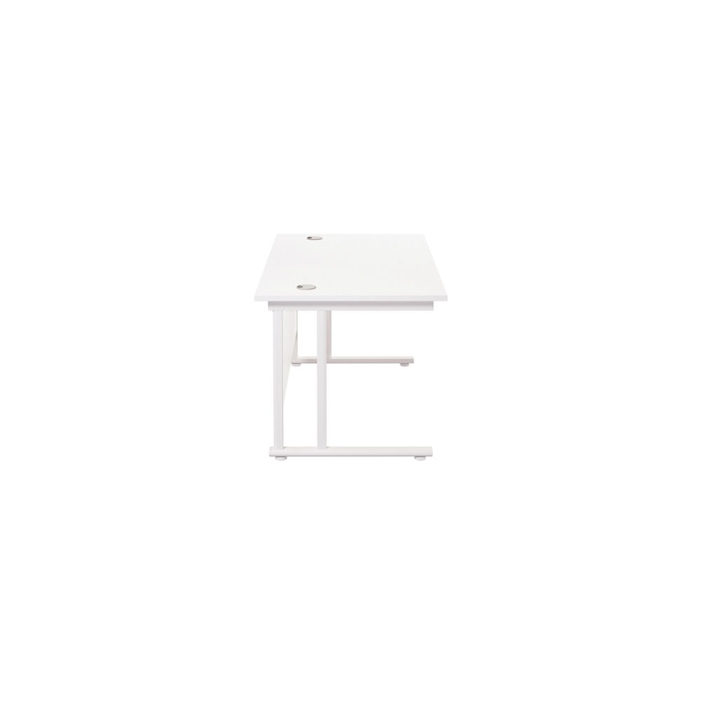 Jemini 1200x800mm White/White Cantilever Rectangular Desk