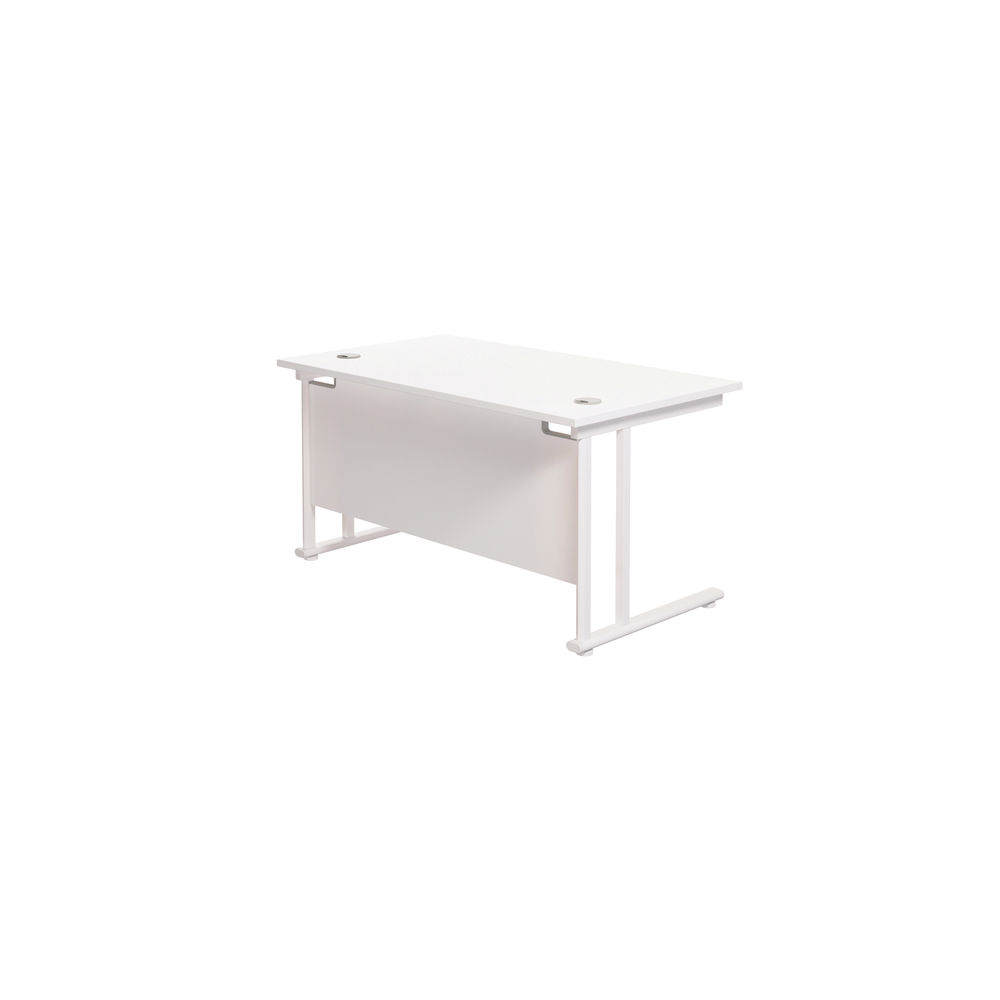 Jemini 1200x800mm White/White Cantilever Rectangular Desk