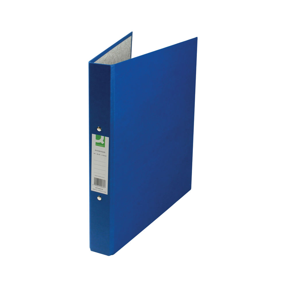 Q-Connect 2 Ring 25mm Paper Over Board Blue A4 Binder (Pack of 10) KF20035