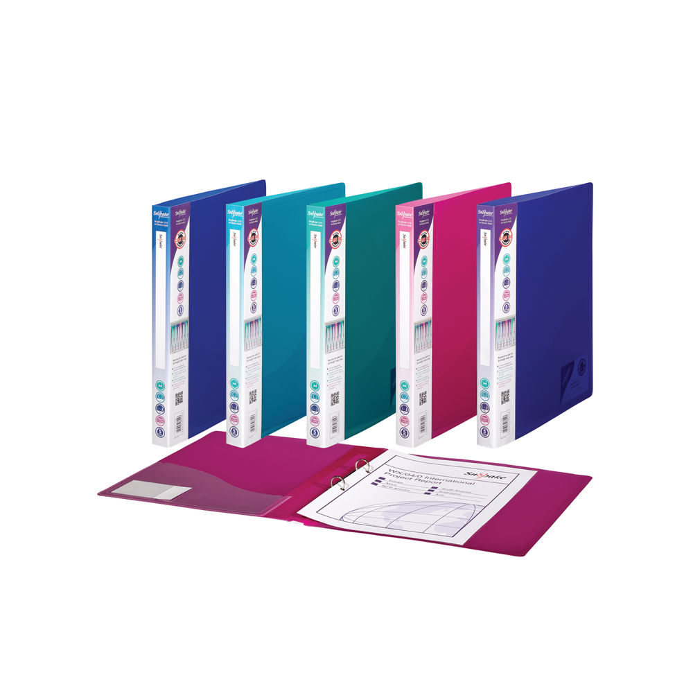 Snopake 2 Ring Binder 25mm A4 Electra Assorted (Pack of 10) 10165