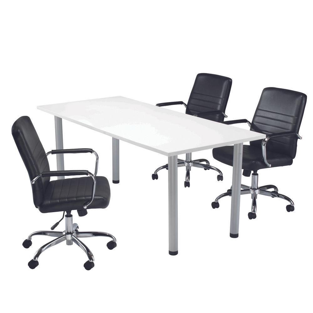 Jemini 1800x800mm White Rectangular Meeting Table