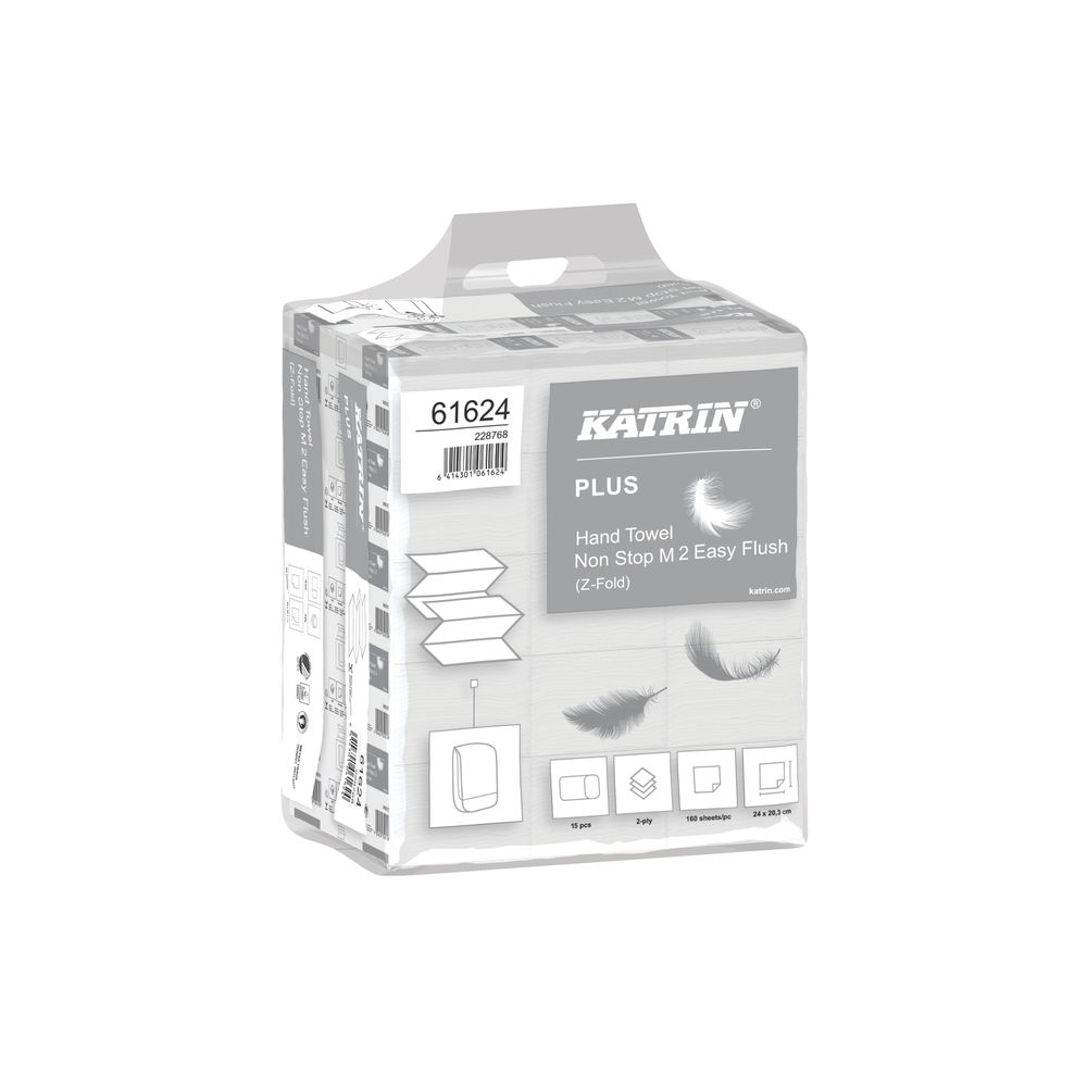 Katrin Plus Hand Towel EasyFlush M2 Pack x15pcs (Pack of 2400)