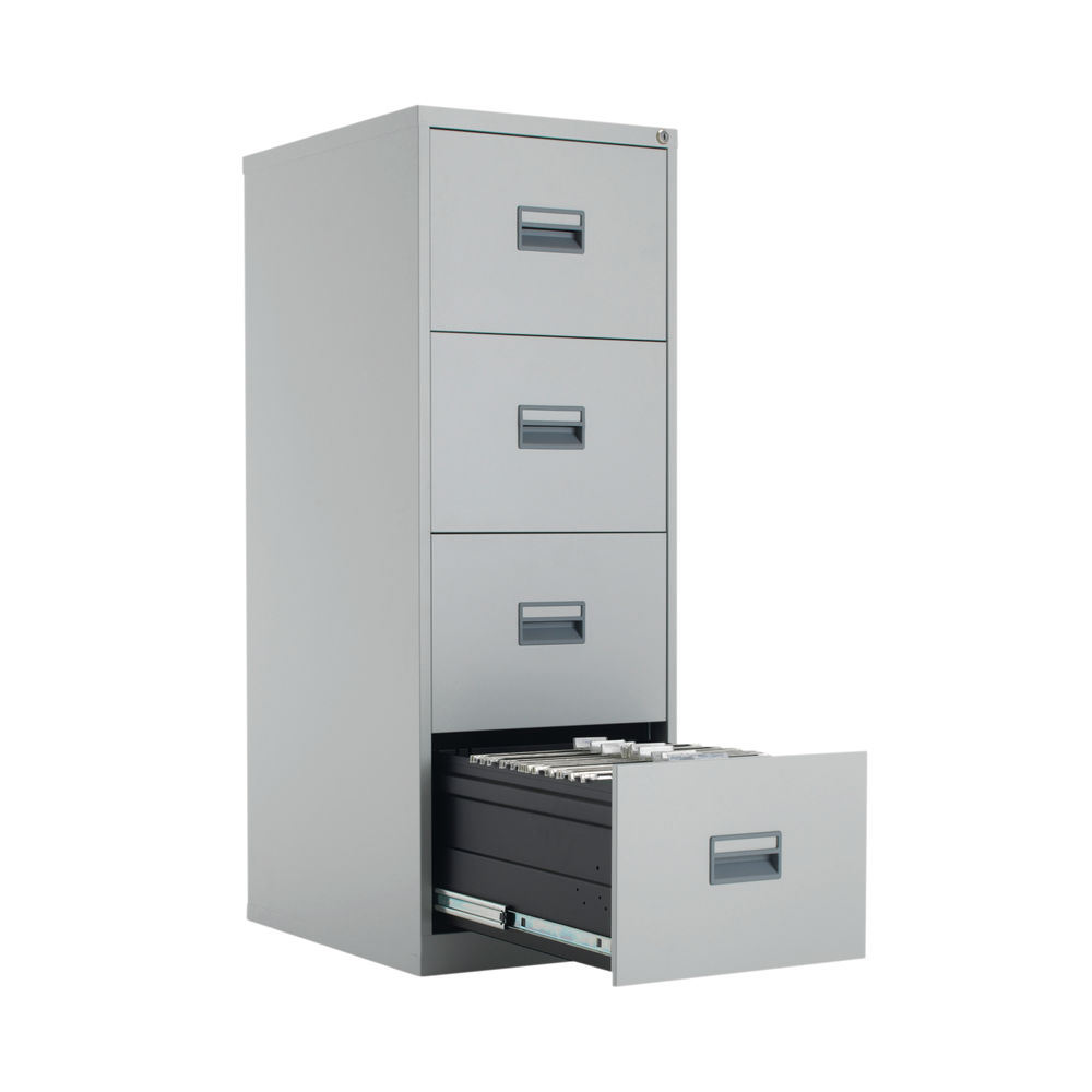 Talos H1300mm Grey 4 Drawer Filing Cabinet