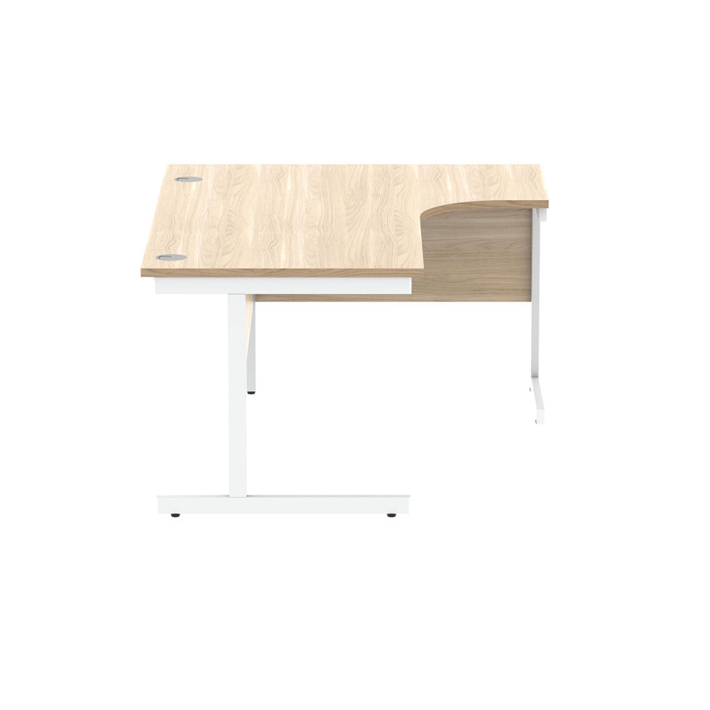 Astin Radial Right Hand SU Cantilever Desk 1600x1200x730mm Canadian Oak/Arctic W