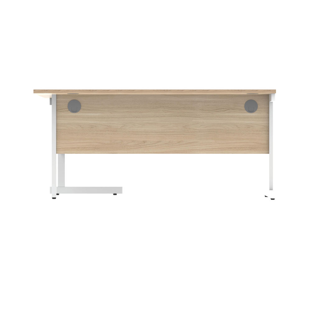 Astin Radial Right Hand SU Cantilever Desk 1600x1200x730mm Canadian Oak/Arctic W