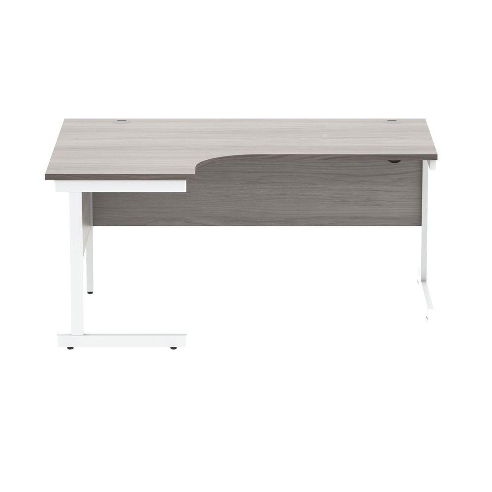 Astin Radial Left Hand SU Cantilever Desk 1600x1200x730mm Alaskan Grey Oak/Arcti