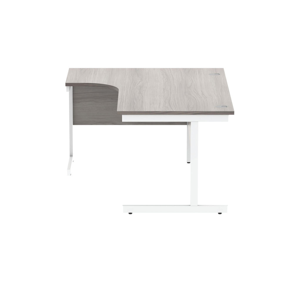 Astin Radial Left Hand SU Cantilever Desk 1600x1200x730mm Alaskan Grey Oak/Arcti