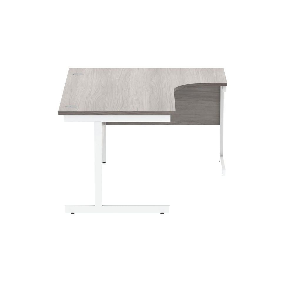 Astin Radial Right Hand SU Cantilever Desk 1600x1200x730mm Alaskan Grey Oak/Arct