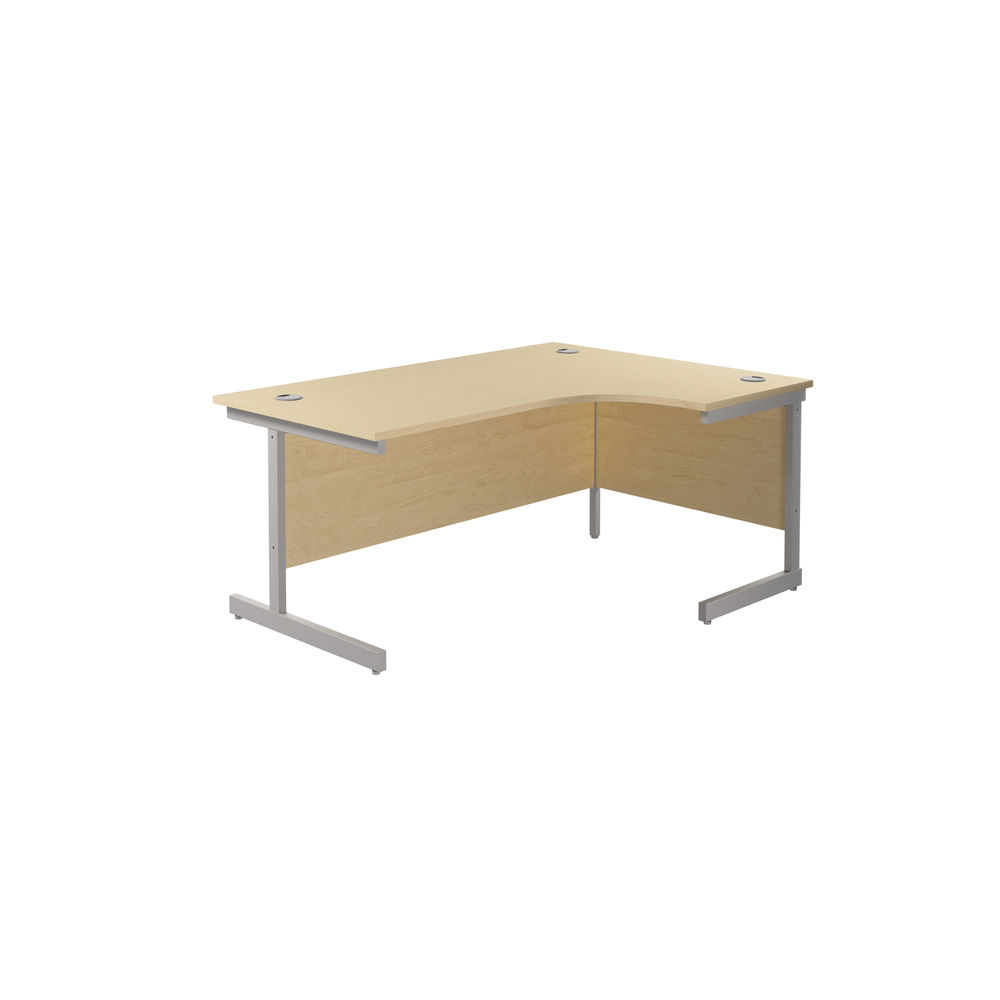 Jemini Radial Right Hand Cantilever Desk 1600x1200x730mm Maple/Silver KF801827