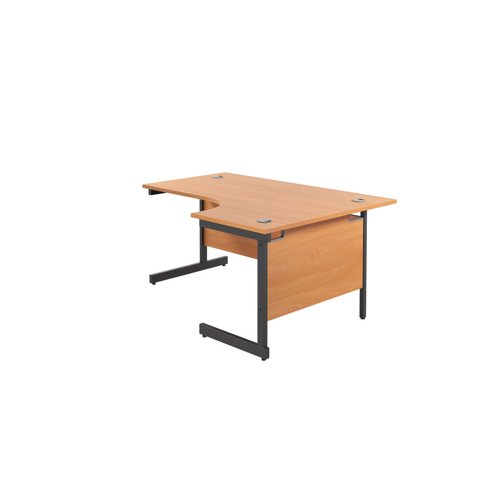 Jemini 1800mm Dark Walnut/White Right Hand Radial Desk