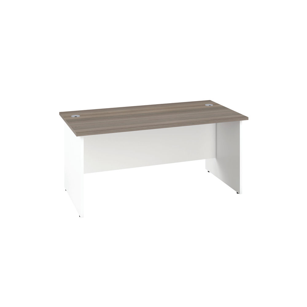 Jemini Rectangular Panel End Desk 1400x800x730mm Grey Oak KF804710