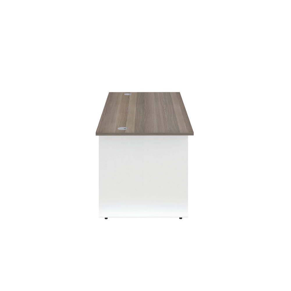 Jemini 1400x800mm Grey Oak/White Rectangular Panel End Desk